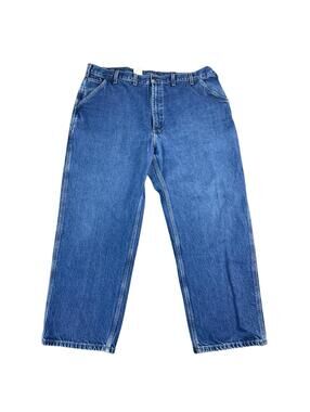 Y2K Carhartt Carpenter Jeans Ringspun Men’s 44x30 USA Made Workwear Denim Faded